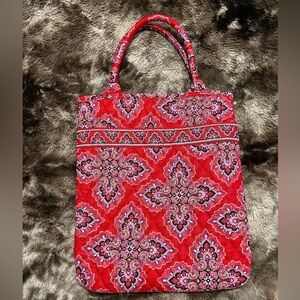 Vera Bradley Medium Tote Bag Retired Frankly Scarlet Pattern
